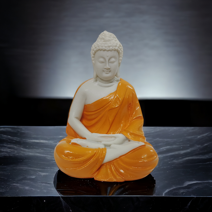 Orange Resin Buddha Statue