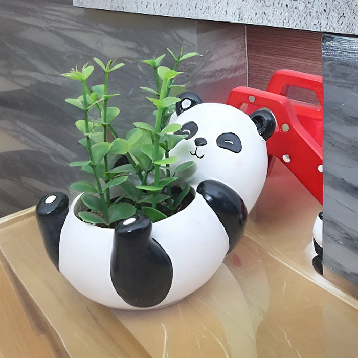 Sleeping Panda Resin Succulent Pot
