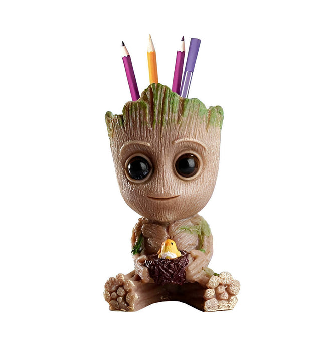 Baby Groot With Chick Resin Succulent Pot Type 4