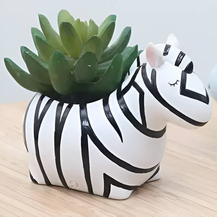 Cute Zebra Resin Succulent Pot