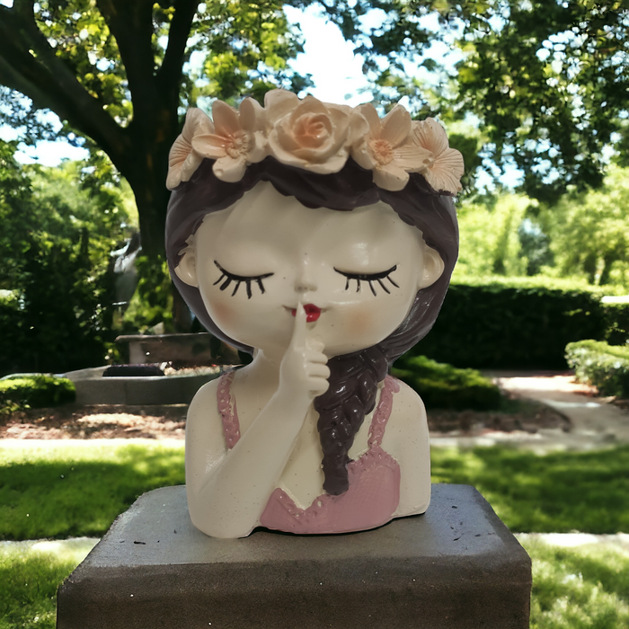 Girl Planter With flower crown