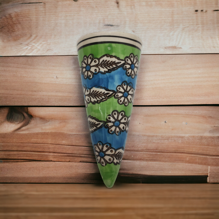 Wall Hanging Cone  Ceramic Pot