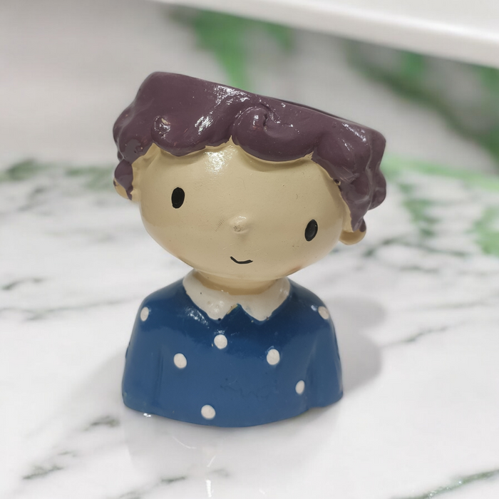 Cute blue Resin boy planter