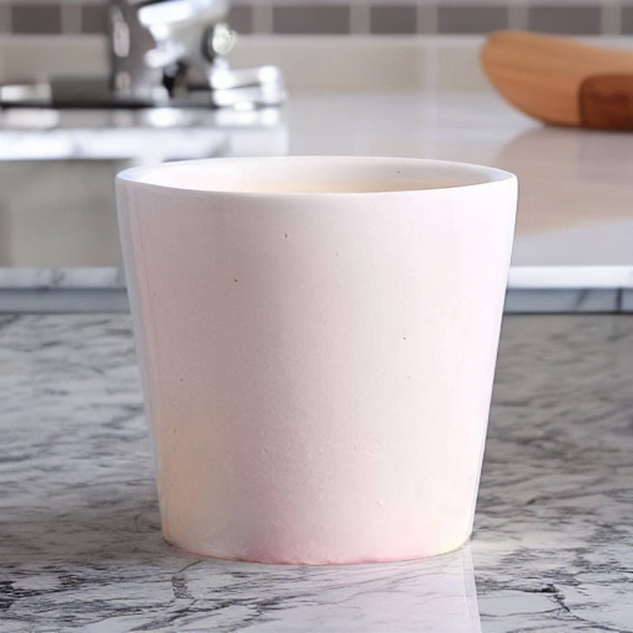 White Round 4" Ceramic Pot