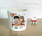 Love Couple Round White Ceramic Pot (4 inch) - Plant N Pots