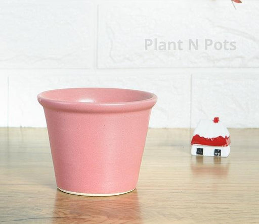 Pink Glass Rounded Top Ceramic Pot - Plant N Pots