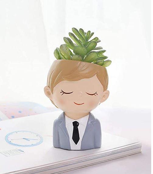 Blonde Boy Resin Pot - Plant N Pots