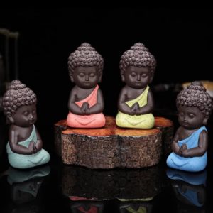 Buddha Resin Miniature Set of 4 (Brown)