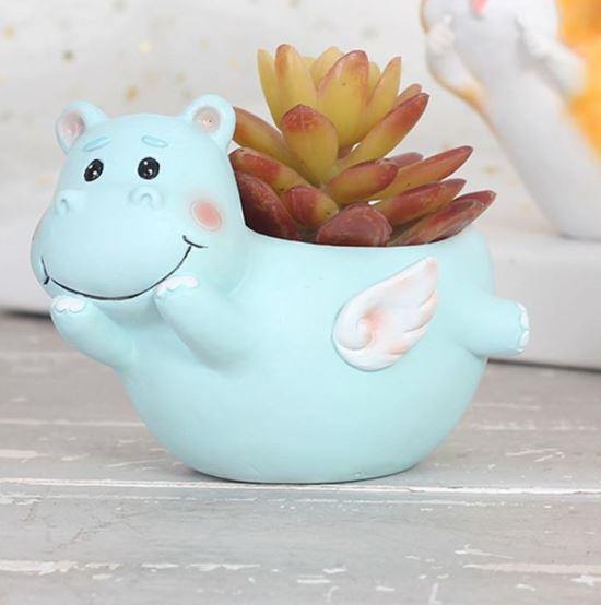 Flying Cute Hippo Resin Succulent Pot - Plant N Pots