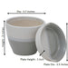 Grey Round Egg Shape Ceramic Pot with Tray - Plant N Pots