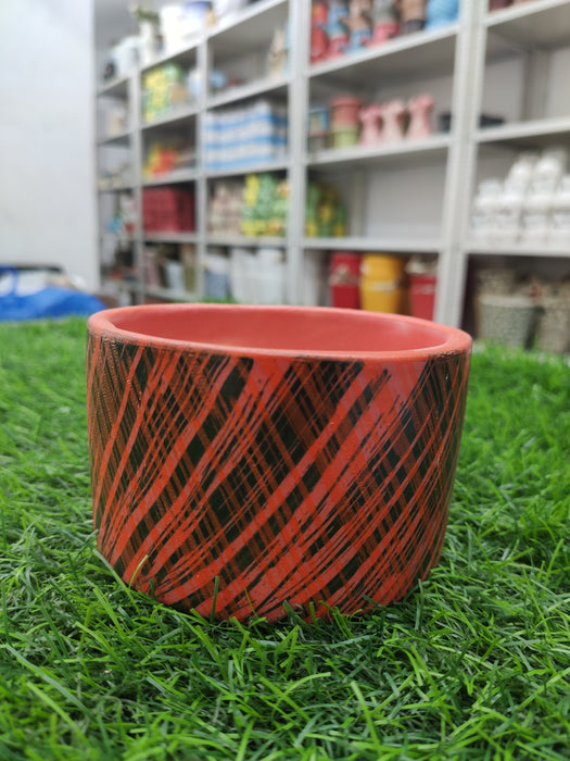 Hand Painted Round Ceramic Pot