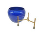 Blue Metal Pot with Stand - Plant N Pots