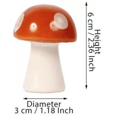Miniature Ceramic Mushroom  (Red) - Plant N Pots