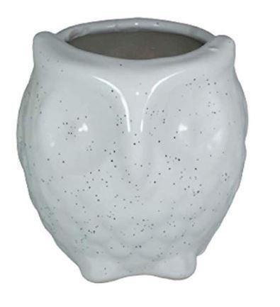 Owl Ceramic Pot White - Plant N Pots