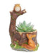 Perched Owl on Tree and Deer Resin Succulent Pot - Plant N Pots