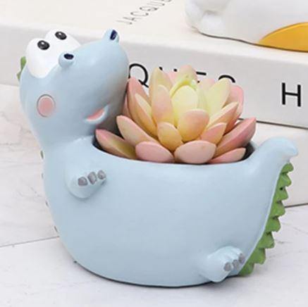 Sleeping Dinosaur Resin Succulent Pot - Plant N Pots