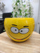 Wide Eyed Smiley Yellow Metal Planter Pot - Plant N Pots